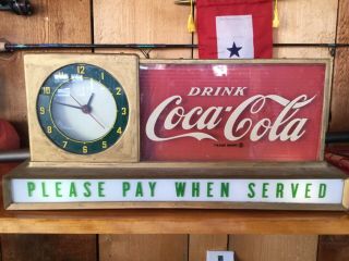 Vintage 1950 ' s Coca Cola Light - Up Counter Sign by Price Brothers 2