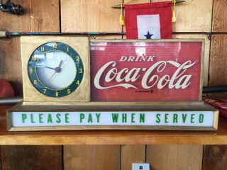 Vintage 1950 ' s Coca Cola Light - Up Counter Sign by Price Brothers 5