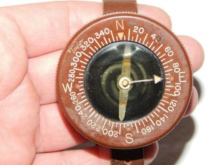 Wwii Ww2 Airborne Paratrooper Taylor Wrist Compass & Leather Strap.