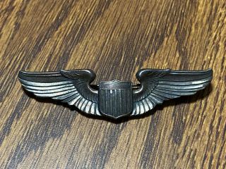 Wwii Us Army Air Corps 3” Sterling Wings From Estate Of Kia Pilot