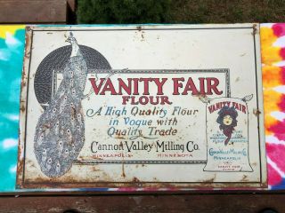 Vanity Fair Flour Sign Cannon Valley Milling Minneapolis Minnesota Peacock 1920s