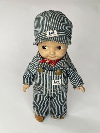 1940’s Buddy Lee Doll Engineer - Stripped Overalls - 1 Owner