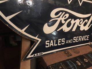 Ford Sales and Service Double Sided Porcelain Sign 3