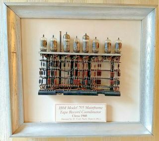 Vintage Ibm Model 705 Mainframe Circuit Board,  With Ibm Tubes,  Circa 1950s