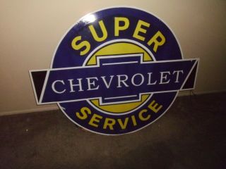 Chevrolet Service Double Sided Porcelain Sign 52 " X 42 "