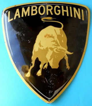Lamborghini Beautifull Vintage Metal Porcelain Enameled Dealer Sign Rrr