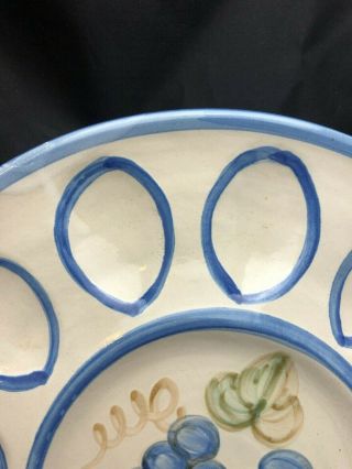 John Taylor Vintage Ceramics 13.  5” Devils Egg Plate Blue Made In USA EUC 2