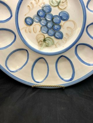 John Taylor Vintage Ceramics 13.  5” Devils Egg Plate Blue Made In USA EUC 3