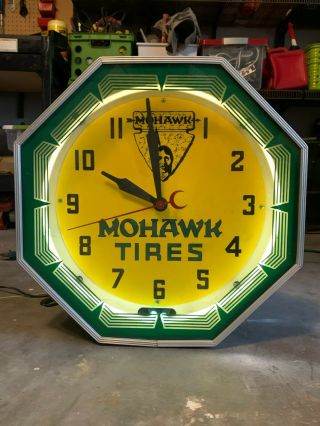 Mohawk Tires Neon Products Inc Clock
