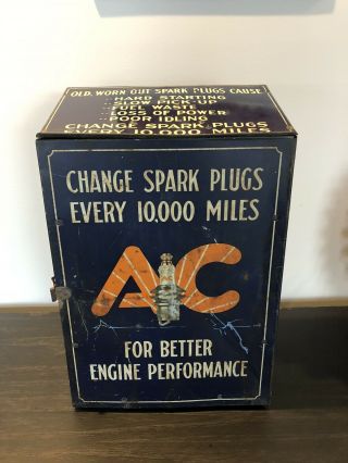 Vintage Ac Spark Plug Display Cabinet - Sign Rack Countertop Display Gas Station