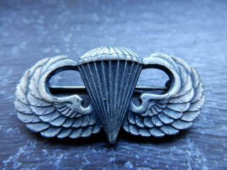 Sterling Silver Wwii Army Airborne Jump Wings Robbins Made