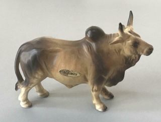 Vintage Brahman Cow Figurine 6 1/2 " Japan Porcelain Very Good