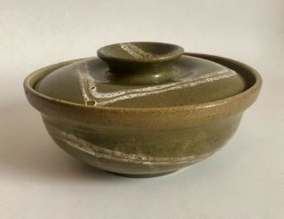 Vintage Edward (ed) Oshier Studio Pottery Covered Bowl Mcm
