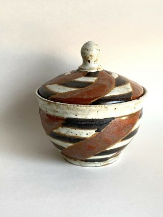 Vintage 1970s Studio Art Pottery Jar With Lid