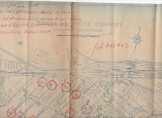 World War Two Wwii 1944 Blue Print Map From Moore Dry Dock Company Oakland Ca