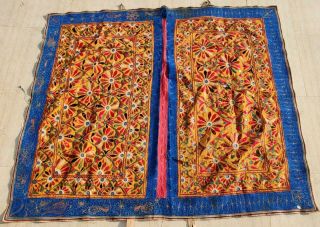 63 " X 52 " Handmade Embroidery Old Tribal Ethnic Wall Hanging Decor Tapestry