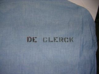 WW2 chambray USN work shirt denim Long Sleeve Name Stenciled US Navy 2