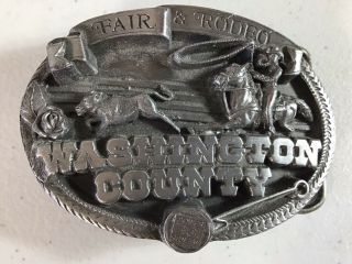 Vintage Washington County Texas Fair& Rodeo Cowboy Belt Buckle Limited Edition
