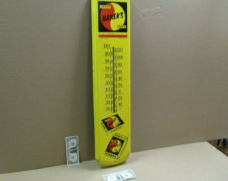 Chicken Feed Thermometer Sign Vintage Made Usa - Baker 
