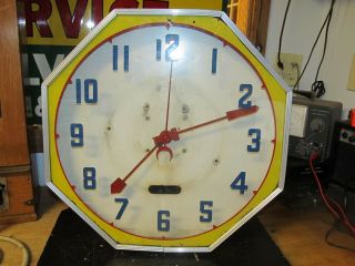 Vintage Neon Products 18 " Octagon Advertising Double Circle Neon Clock,