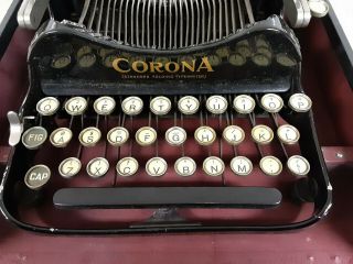 Vintage PATENTED 1910 Corona No.  3 Folding Typewriter in Case 4