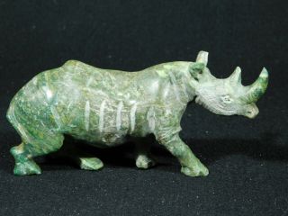 A Larger Rhinoceros or Rhino VERDITE Carving From The Congo 171gr 2