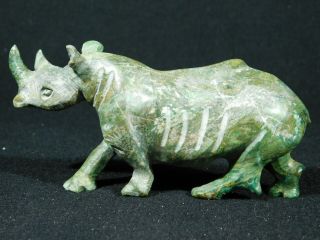 A Larger Rhinoceros or Rhino VERDITE Carving From The Congo 171gr 3