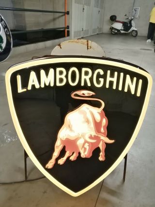 2000s Lamborghini Official Dealership Illuminated Sign