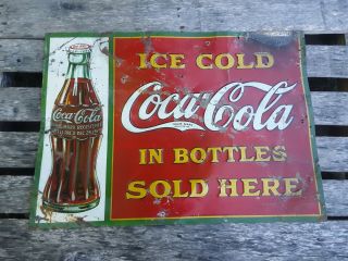 Vintage 1931 Coca Cola Sign,  Coca Cola In Bottles Sign,  Coke Sign