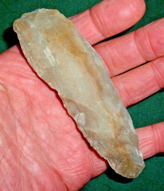 Big (4.  5 ") American Indian Stone Knife (central Tx),  Ancient Indian Artifacts
