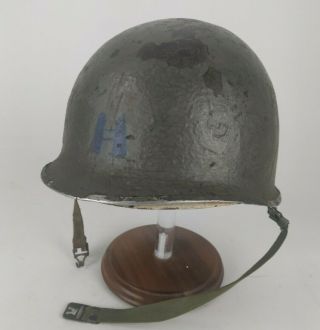 Wwii Ww2 Us Army Front Seam Swing Bale Flawed M1 Helmet Westinghouse Liner & Net