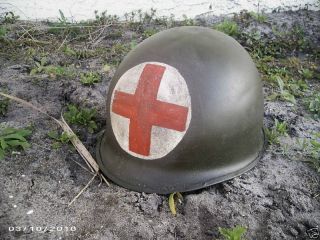 Wwii 2 Panel Medic M1 Military Army Helmet