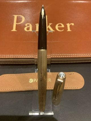 PARKER 61 PRESIDENTIAL 9CT SOLID GOLD FOUNTAIN PEN - WATERDROP - STUNNING 2