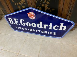 " Bf Goodrich " X - Large,  Heavy Porcelain Sign,  (48 " X 20 "),  Near (dated 1949)
