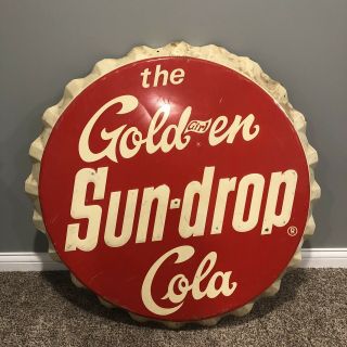 The Golden Girl Sun Drop Cola 34 Inch Bottle Cap Sign