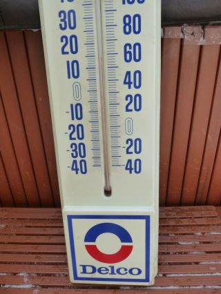 Vintage AC Delco Battery plastic Thermometer Sign GAS OIL GM - 2