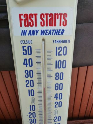 Vintage AC Delco Battery plastic Thermometer Sign GAS OIL GM - 6