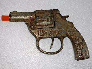 Vintage Kilgore Invincible Cast Iron Cap Gun Toy Pistol Pat 1914 True Antique