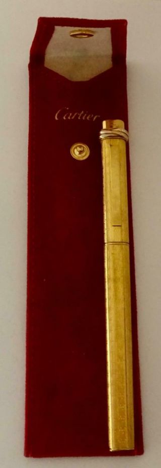 Vintage Cartier Vendome Trinity Gold - Plated Ballpoint Pen