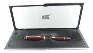 Mont Blanc Meisterstuck Burgundy W Gold Trim Ballpoint Pen & Case
