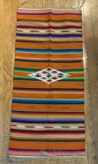 3 Vintage Handwoven Wool Saltillo Serapes,  Gorgeous Colors 2