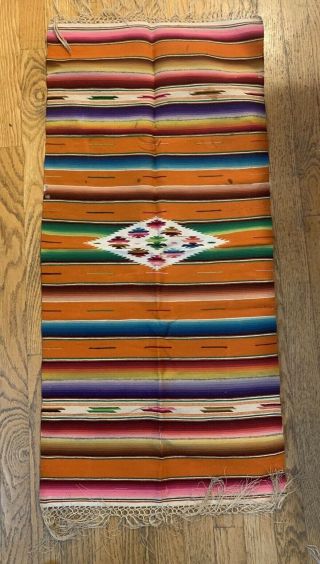3 Vintage Handwoven Wool Saltillo Serapes,  Gorgeous Colors 3