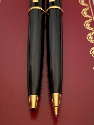 Cartier Leather Notebook Diabolo Ballpoint Pen And Mechanical Pencil Set 4