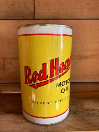 Vintage Imperial Quart Oil Can Minty Red Head Motor Oil Great West Distributors