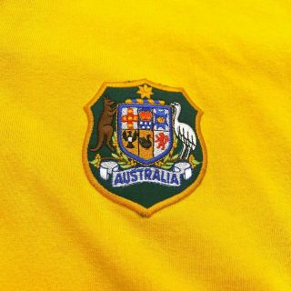 Australia Rugby Union Home Shirt Vintage 80s Umbro Wallabies Yellow Sz 42 3