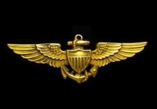 Wwii Ww2 Us Navy Usn Usmc Pilot Aviator Badge Wing Insignia – Sterling