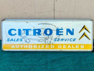 Vintage Citroen Sales Service Dealer Sign Illuminated Tel - A - Sign 1950s 1960s Ds