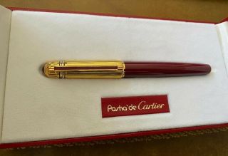 Pasha De Cartier Fountain Pen Lapis Lacquer 18k Gold Nib - - Writer 
