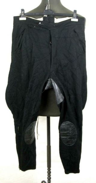 Ww2 German Army Elite Troops Officer Black Breeches Trousers Leather Reinforceme