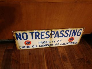 Vintage Porcelain Union Oil Company Of California Oil Well Lease Sign